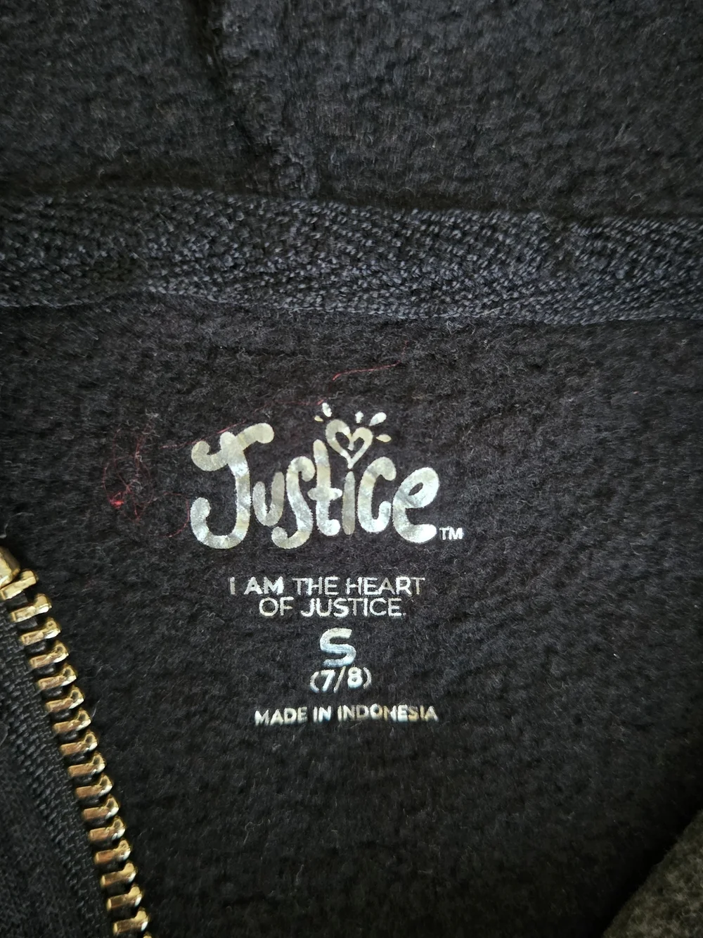 Justice Black Butterfly Zip-Up Hoodie